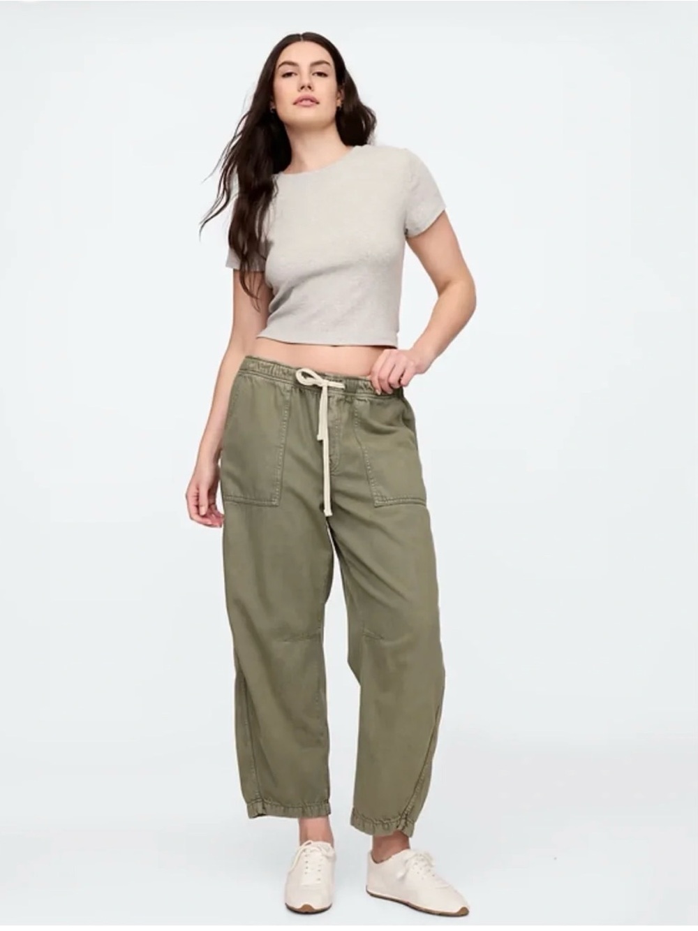 Large Short - GAP Factory Mid-Rise Pull-On Soft Barrel Jeans (Used)